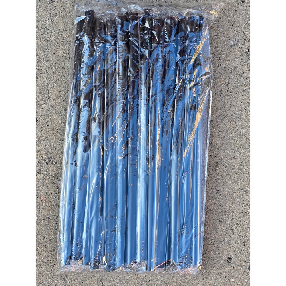 Bulk Pack 20 Count Black Plastic Reusable Straws 12 Inch Straight Tumbler Straws